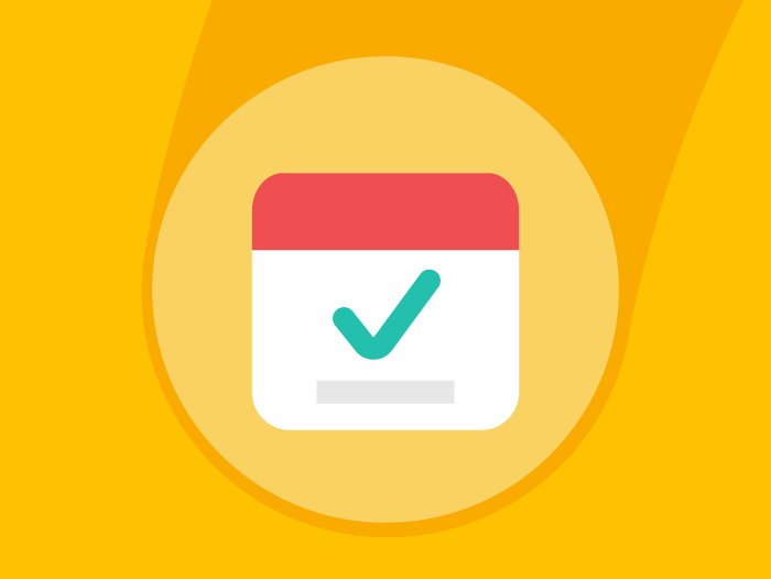 calendar icon with green checkmark